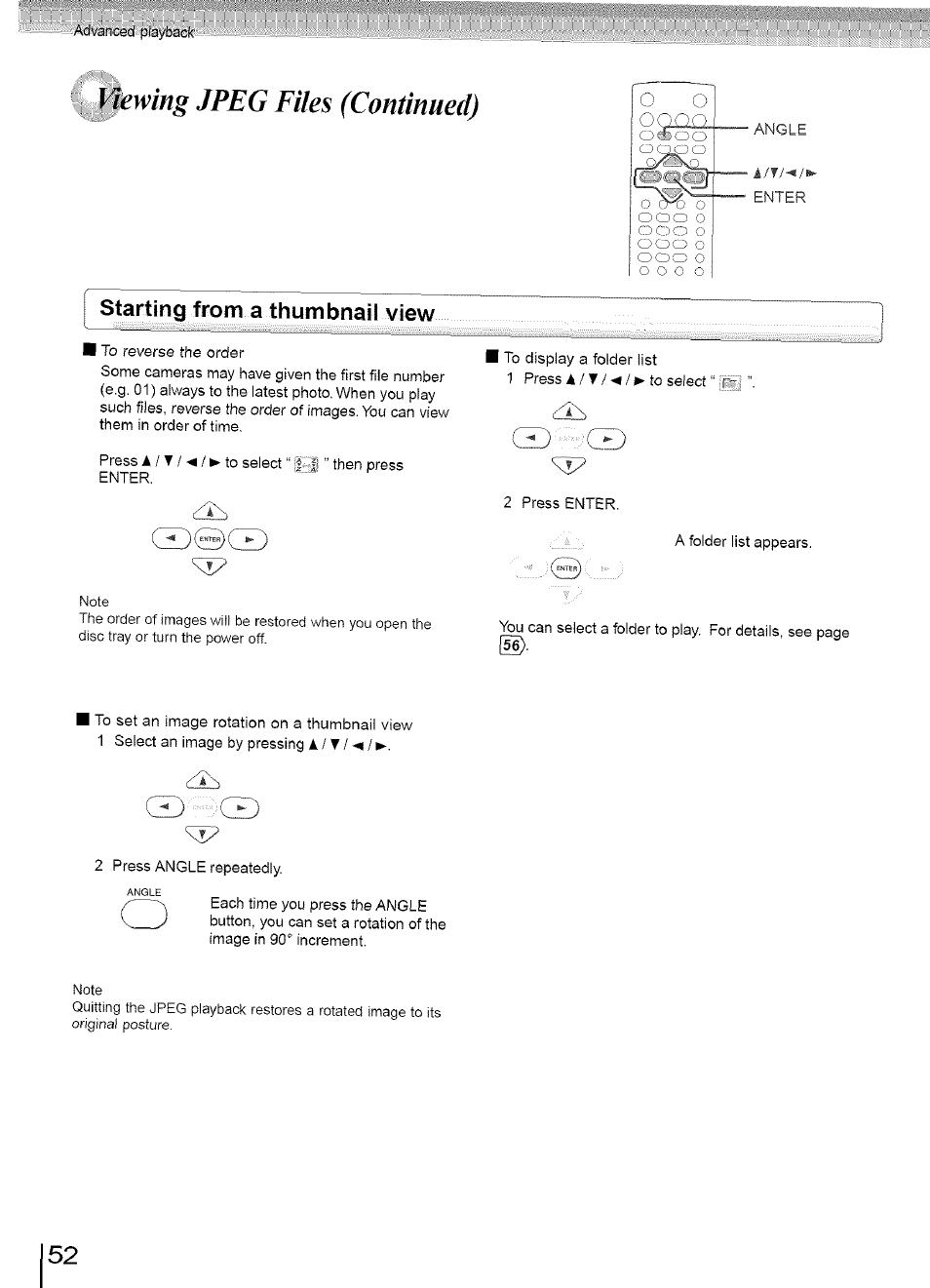 Viewing jpeg files (continued), Starting from a thumbnail view, C-5z) | Toshiba SD-3960SU User Manual | Page 49 / 73