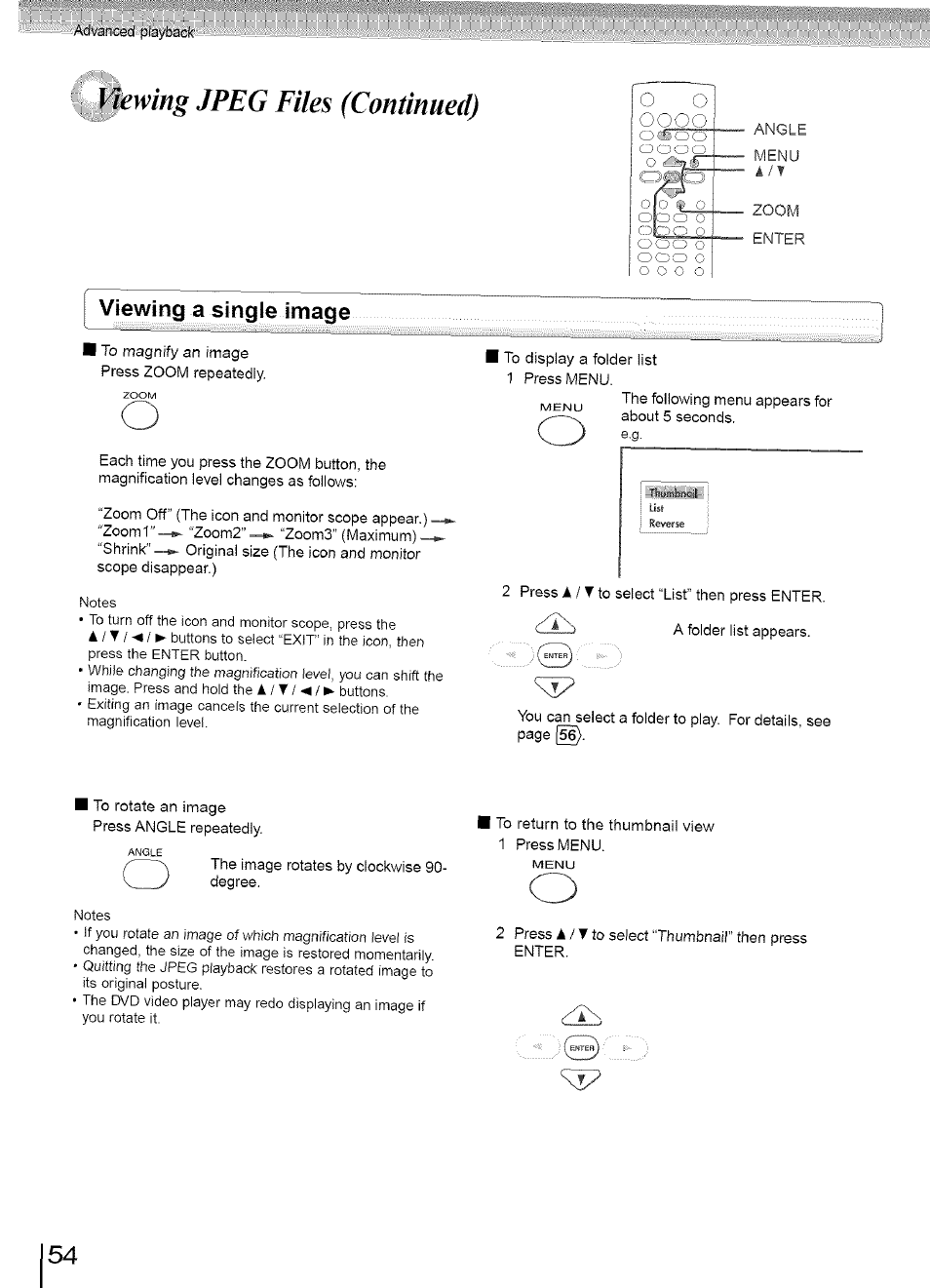 Viewing jpeg files (continued), Viewing a single image | Toshiba SD-3960SU User Manual | Page 51 / 73