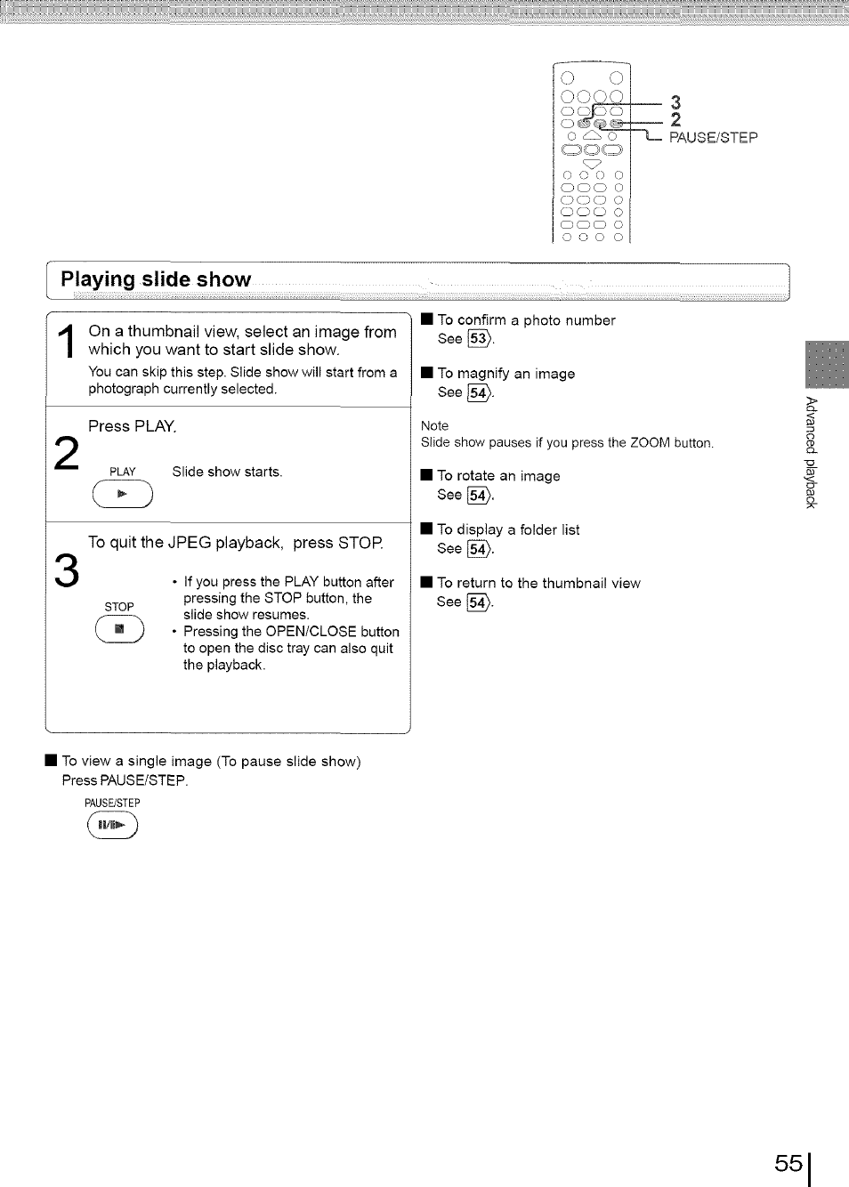 Playing slide show | Toshiba SD-3960SU User Manual | Page 52 / 73