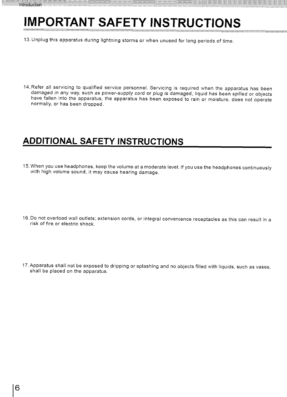 Important safety instructions, Additional safety instructions | Toshiba SD-3960SU User Manual | Page 6 / 73