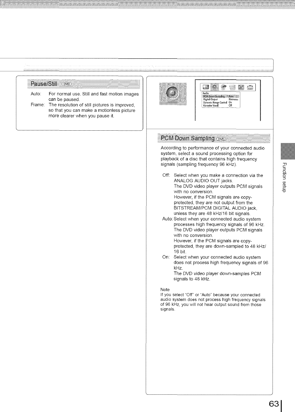 Pause-still, Pcvi jo'.vr saniplirc | Toshiba SD-3960SU User Manual | Page 60 / 73