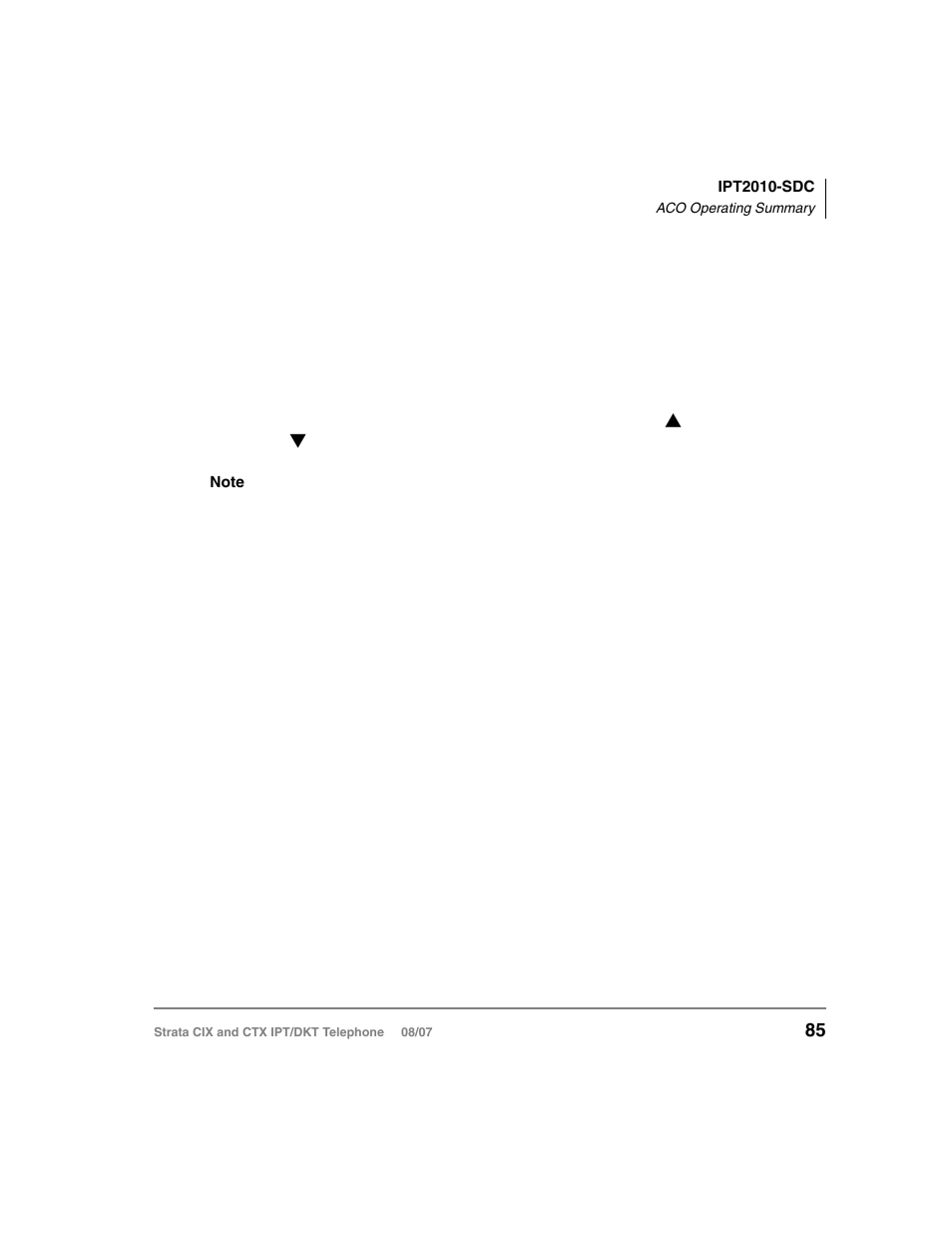 Aco operating summary, For mo | Toshiba CTX IPT/DKT User Manual | Page 103 / 171