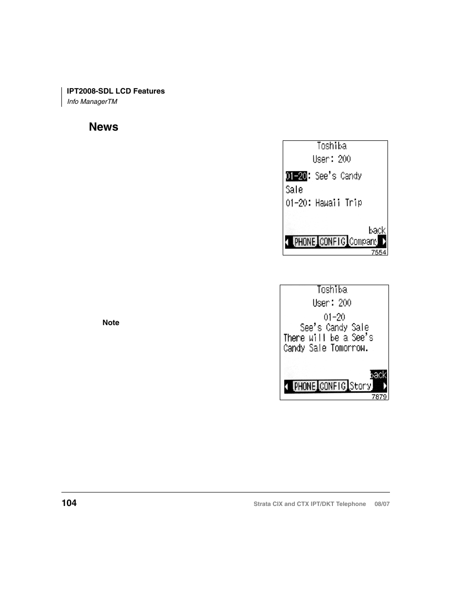 News | Toshiba CTX IPT/DKT User Manual | Page 122 / 171