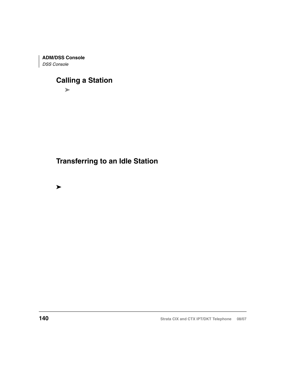 Calling a station, Transferring to an idle station, Calling a station transferring to an idle station | Toshiba CTX IPT/DKT User Manual | Page 158 / 171