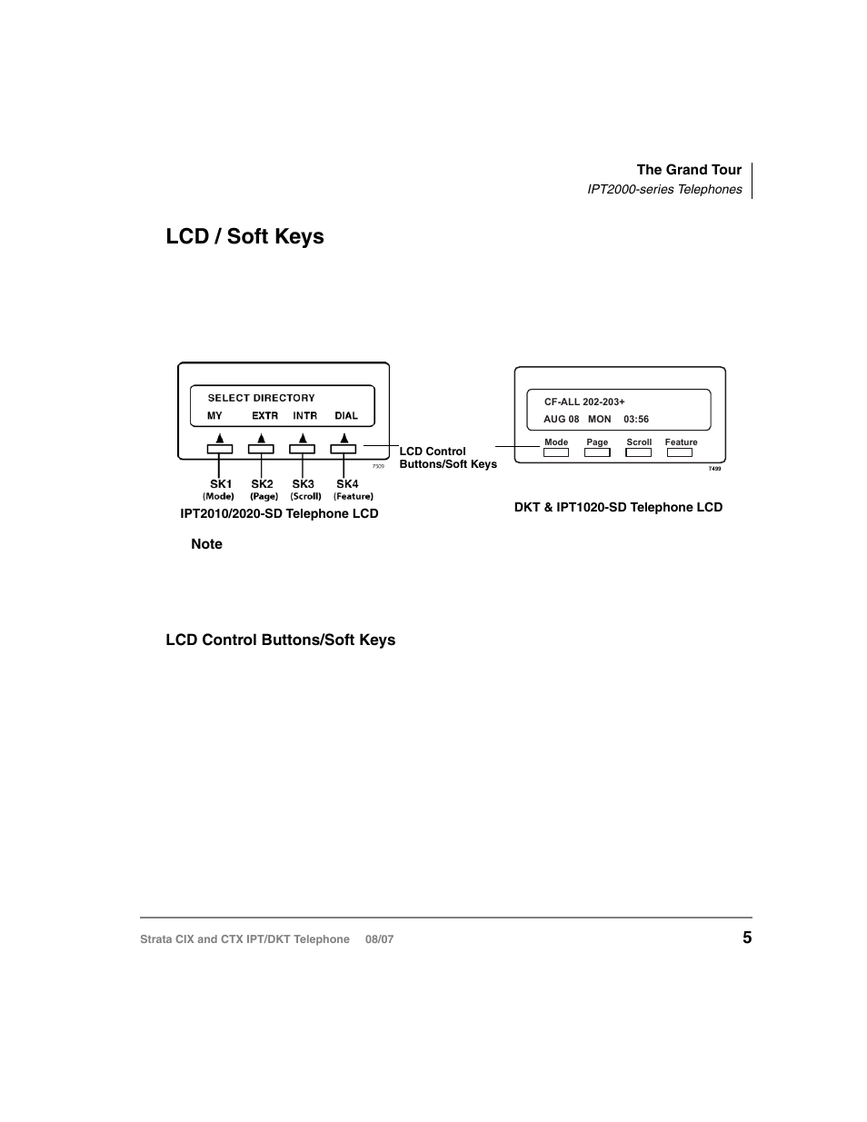 Lcd / soft keys | Toshiba CTX IPT/DKT User Manual | Page 23 / 171