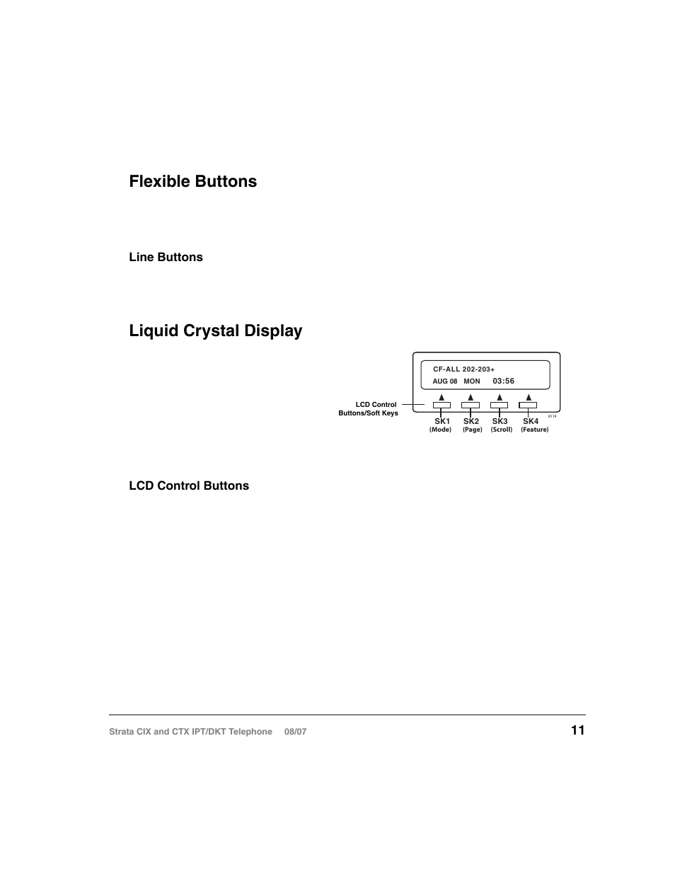 Flexible buttons, Liquid crystal display, Flexible buttons liquid crystal display | Toshiba CTX IPT/DKT User Manual | Page 29 / 171