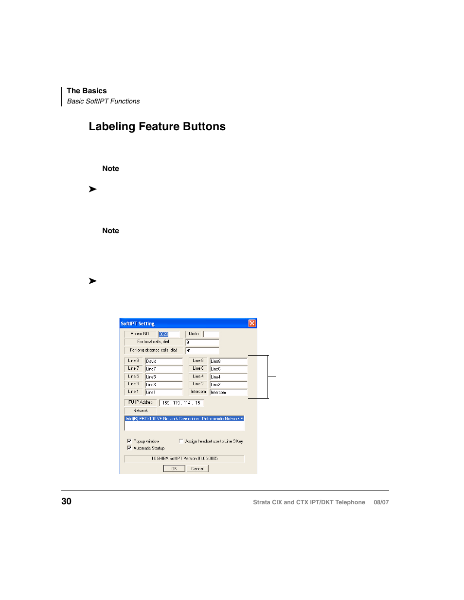 Labeling feature buttons | Toshiba CTX IPT/DKT User Manual | Page 48 / 171