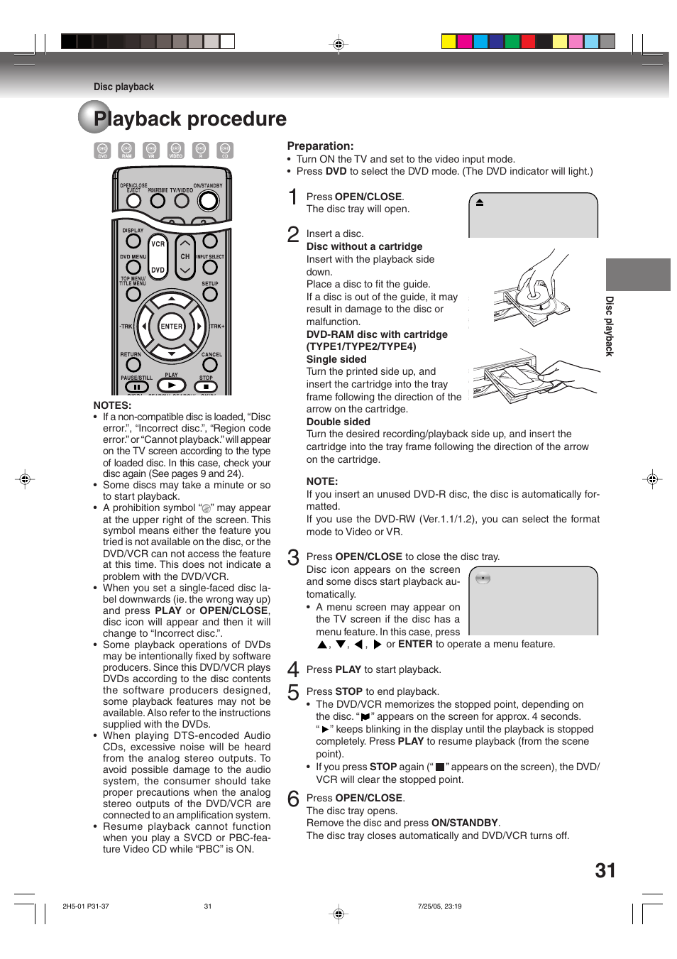 31 playback procedure | Toshiba D-VR4XSU User Manual | Page 31 / 92