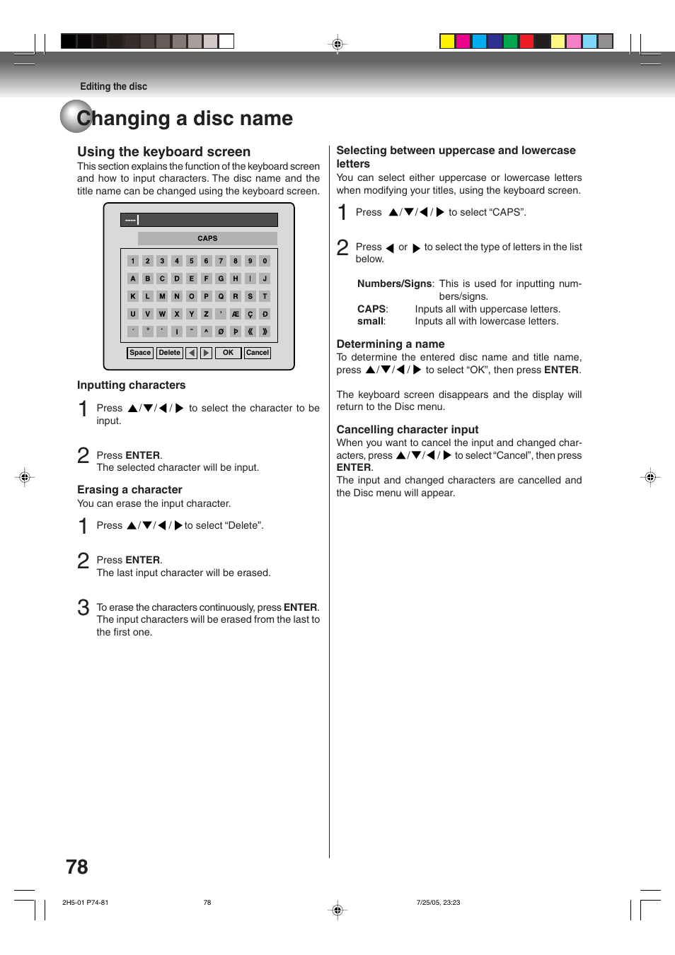 78 changing a disc name | Toshiba D-VR4XSU User Manual | Page 78 / 92