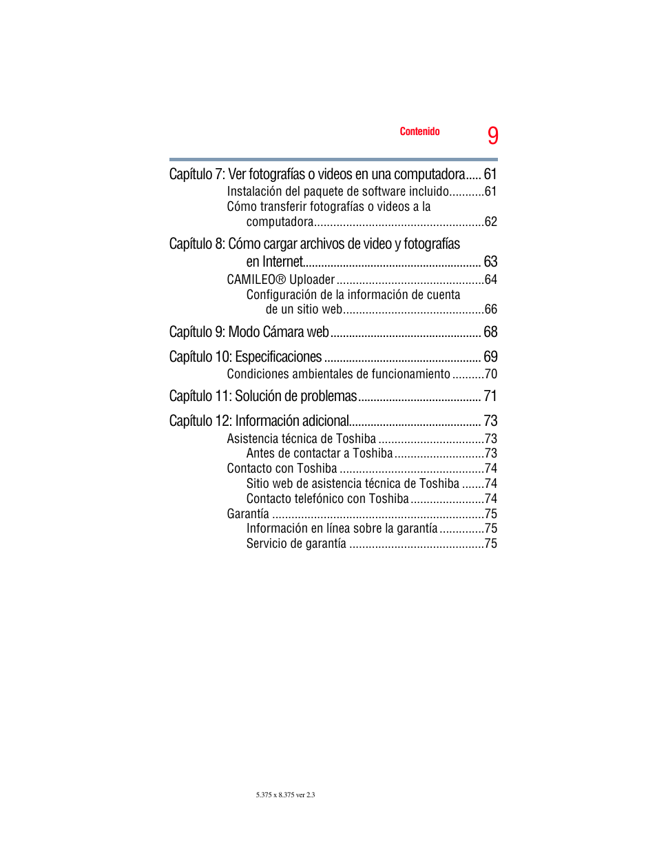 Toshiba Camileo X200 User Manual | Page 83 / 149