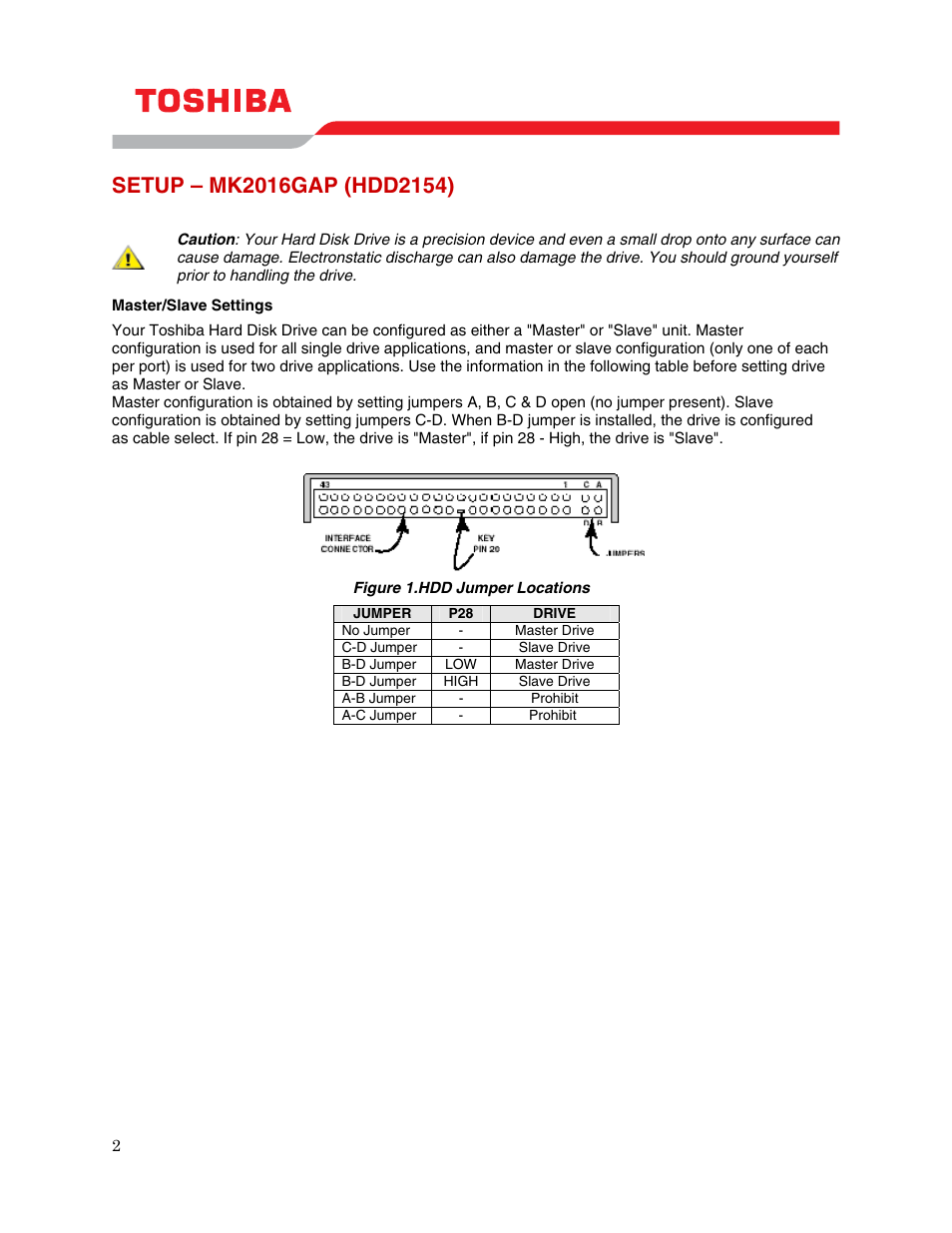 Setup – mk2016gap (hdd2154) | Toshiba MK2016GAP User Manual | Page 4 / 11