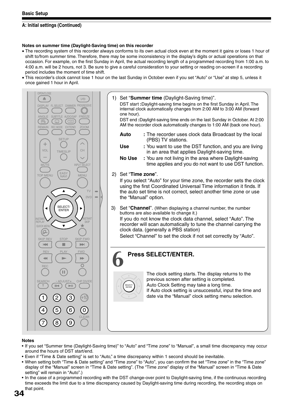 Press select/enter | Toshiba D-R4SC User Manual | Page 34 / 52