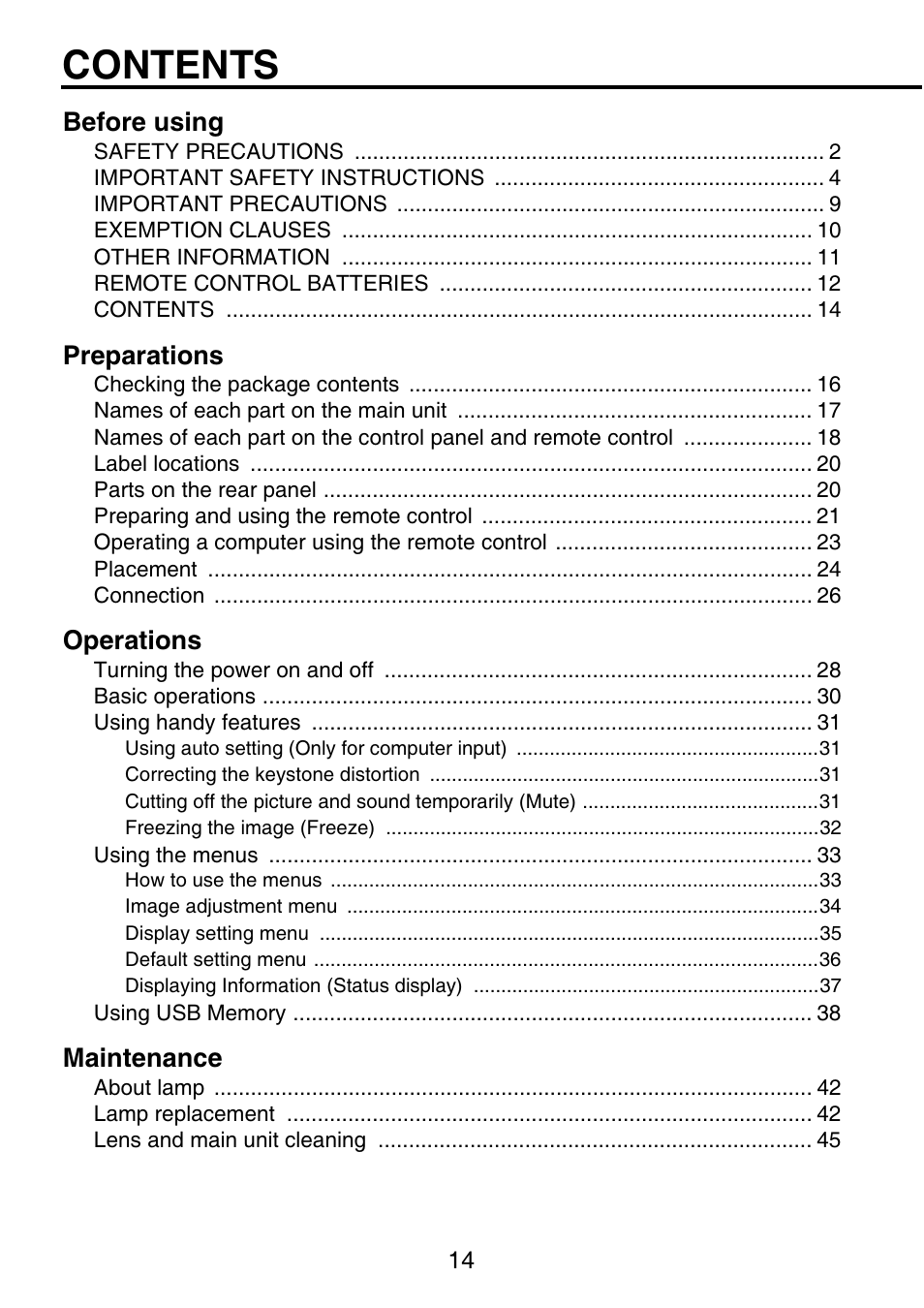Toshiba TDP-P9 User Manual | Page 14 / 52