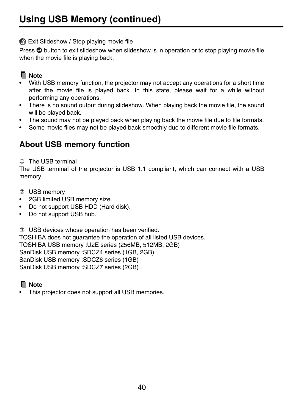 Toshiba TDP-P9 User Manual | Page 40 / 52