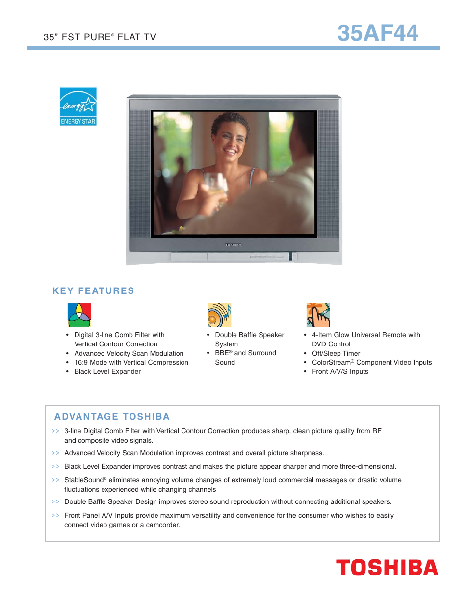 Toshiba 35AF44 User Manual | 2 pages