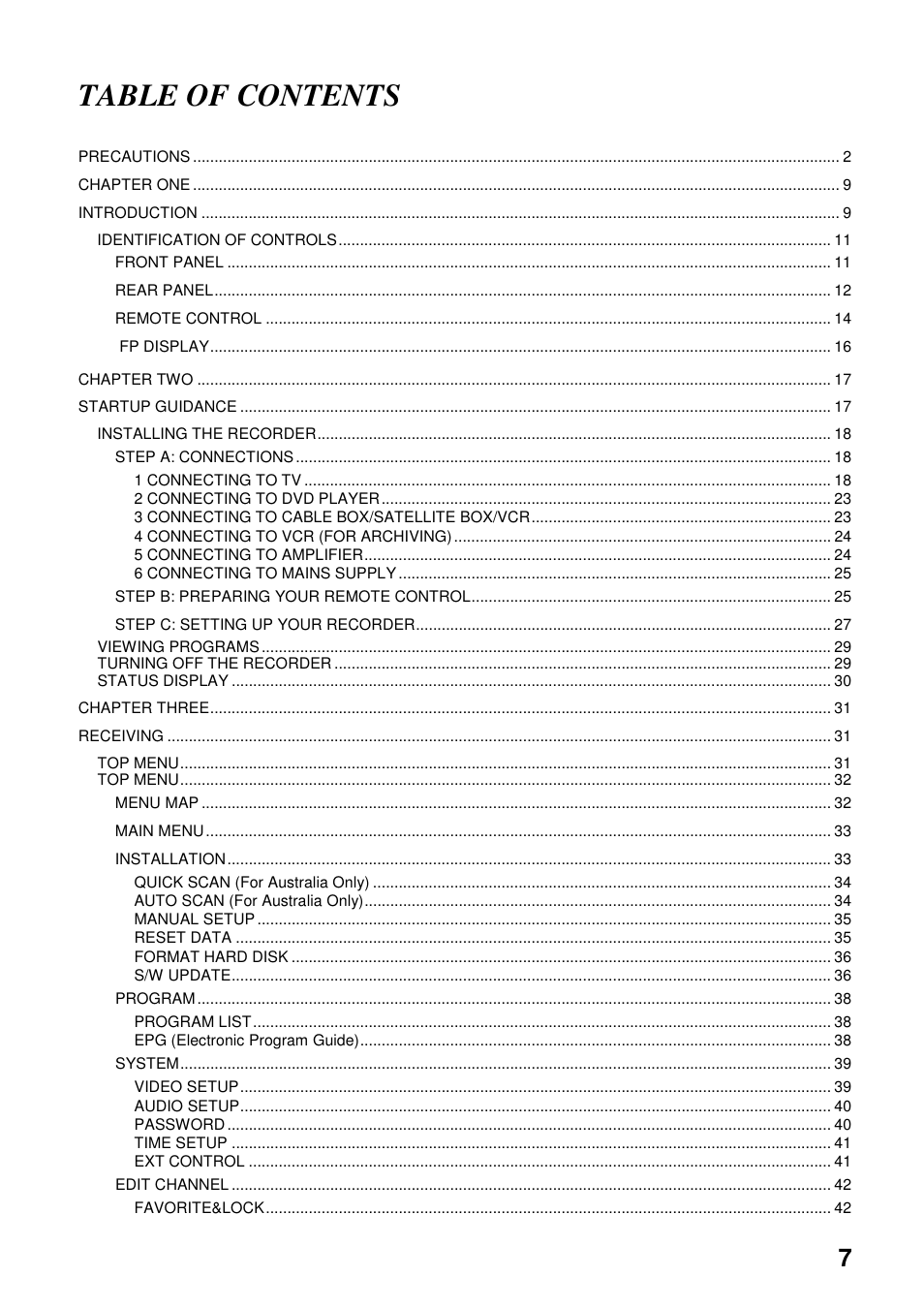 Toshiba HDD-J35 User Manual | Page 7 / 88