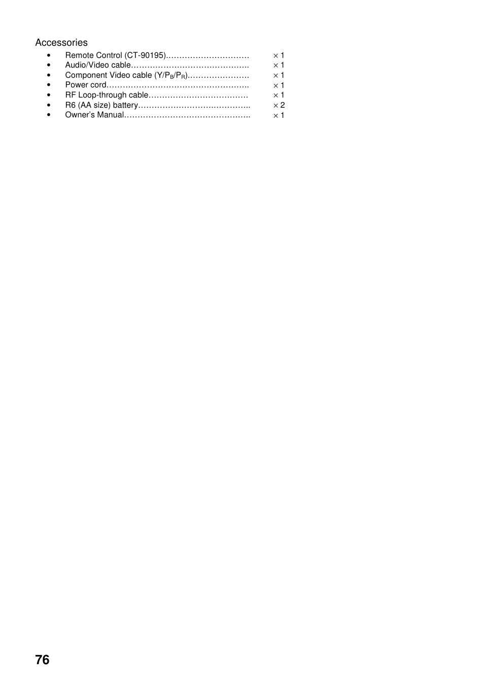 Accessories | Toshiba HDD-J35 User Manual | Page 76 / 88