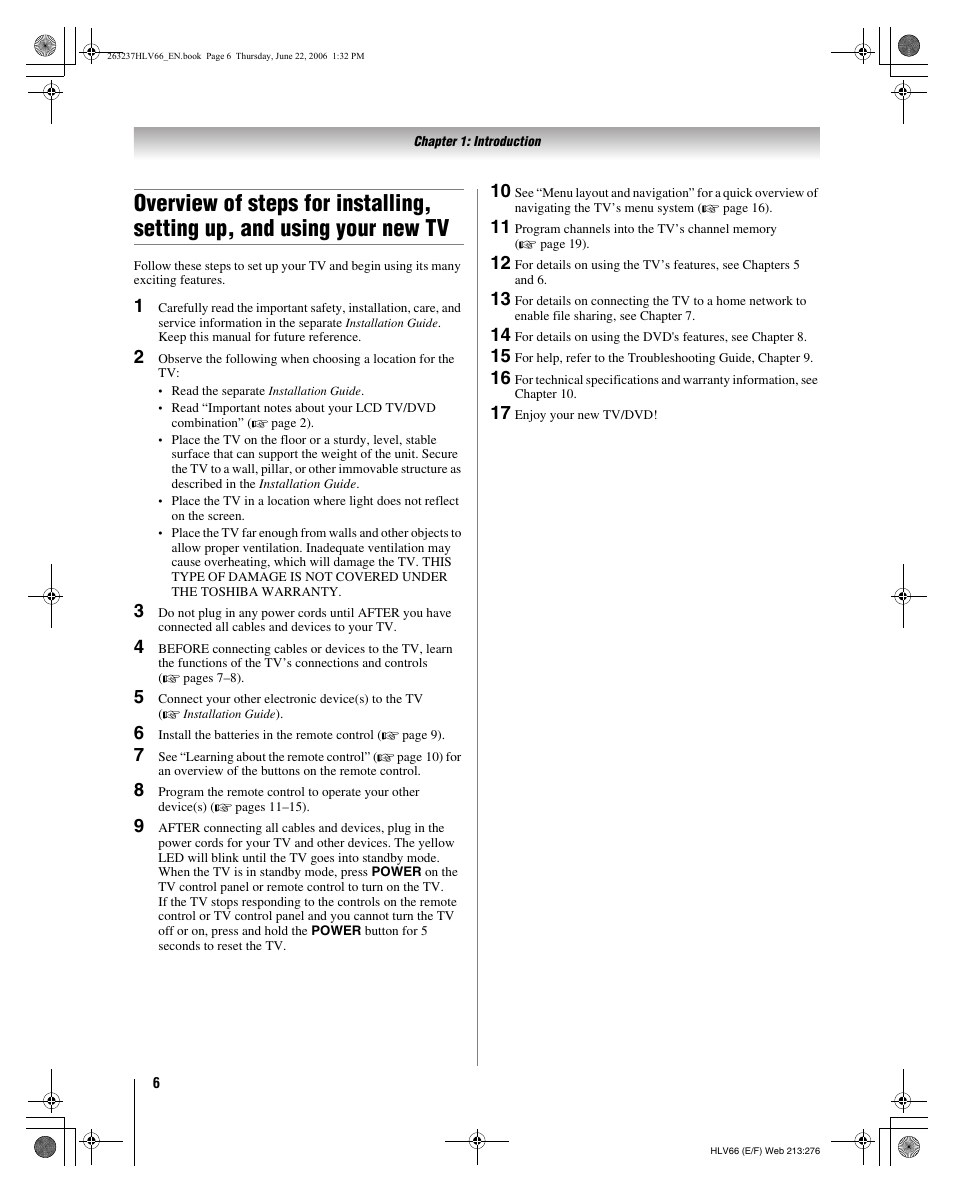 Toshiba 26HLV66 User Manual | Page 6 / 74