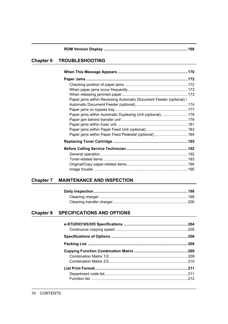 Toshiba 165 User Manual | Page 12 / 224