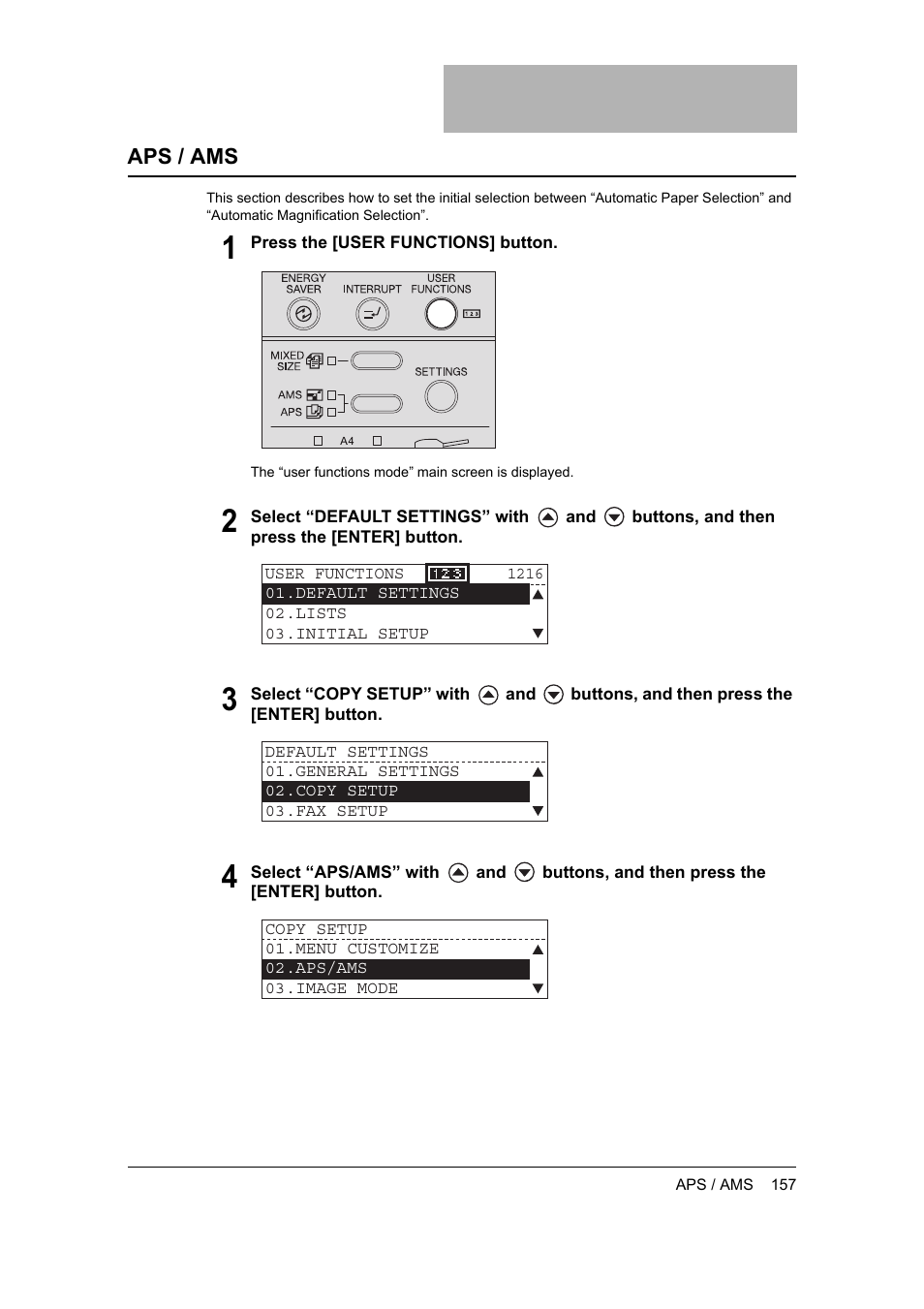 Aps / ams | Toshiba 165 User Manual | Page 159 / 224