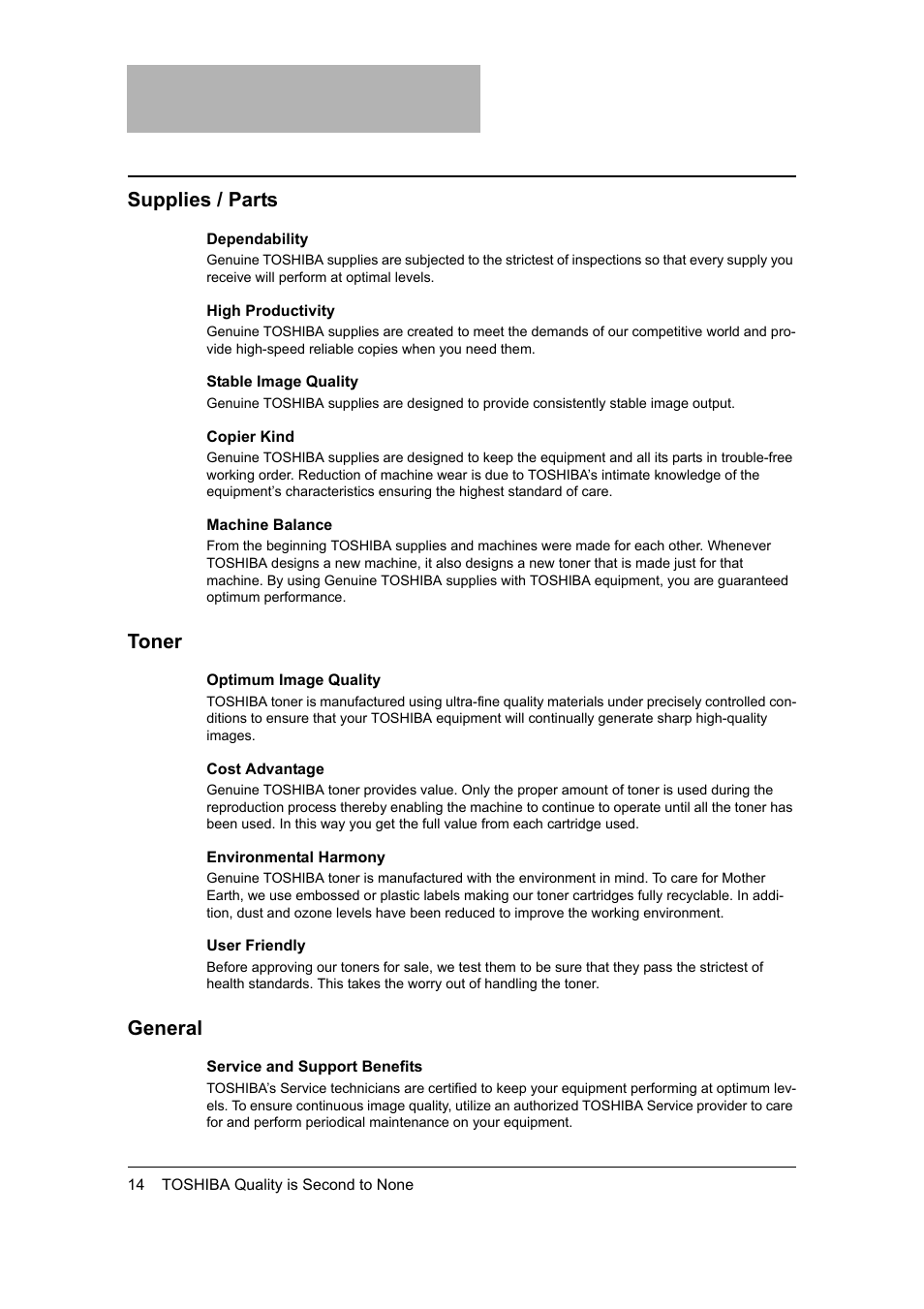 Supplies / parts, Toner, General | Toshiba 165 User Manual | Page 16 / 224