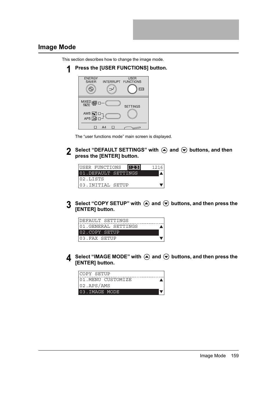 Image mode | Toshiba 165 User Manual | Page 161 / 224