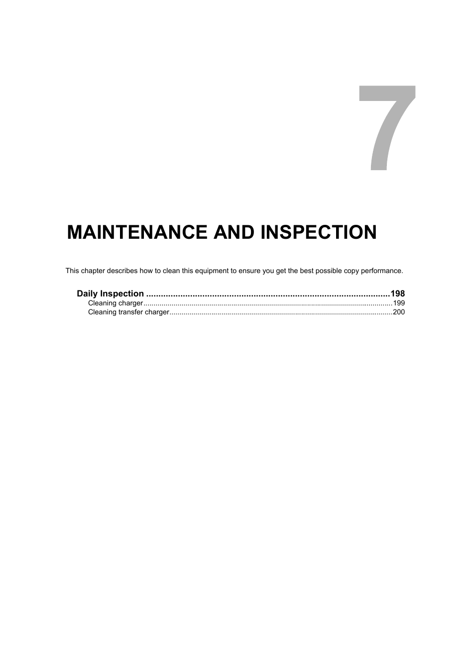 Maintenance and inspection, Chapter 7 | Toshiba 165 User Manual | Page 199 / 224