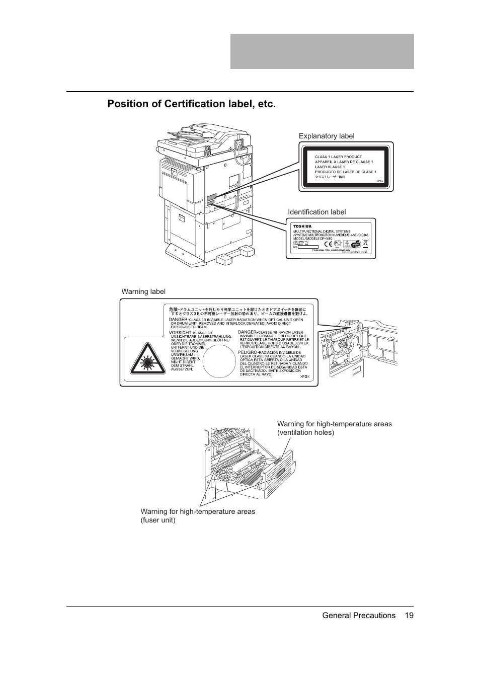 Position of certification label, etc | Toshiba 165 User Manual | Page 21 / 224