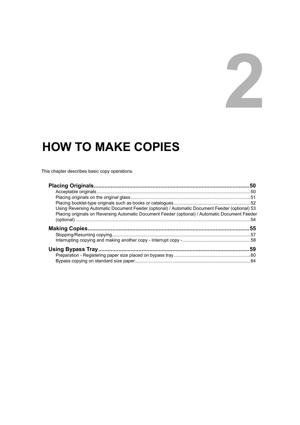 How to make copies, Chapter 2 | Toshiba 165 User Manual | Page 51 / 224