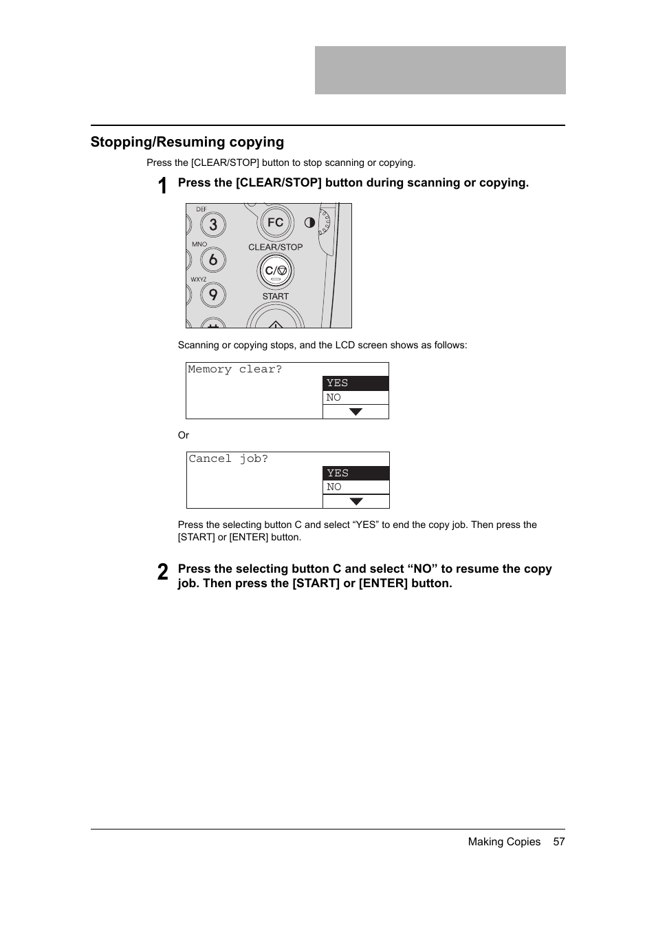 Stopping/resuming copying | Toshiba 165 User Manual | Page 59 / 224