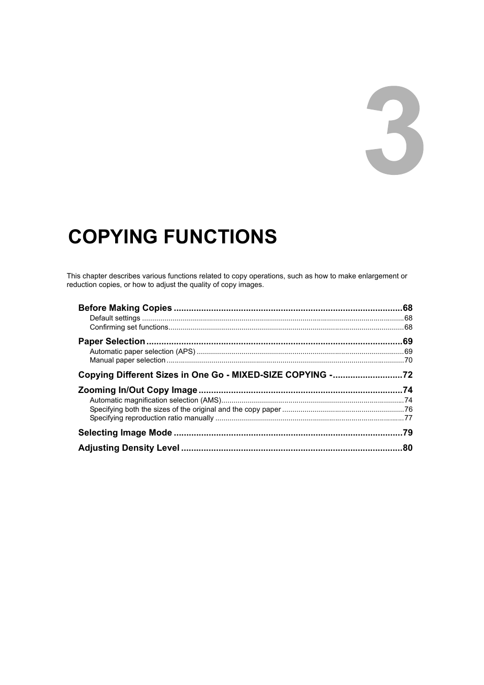 Copying functions, Chapter 3, P.67 “copying functions | Toshiba 165 User Manual | Page 69 / 224