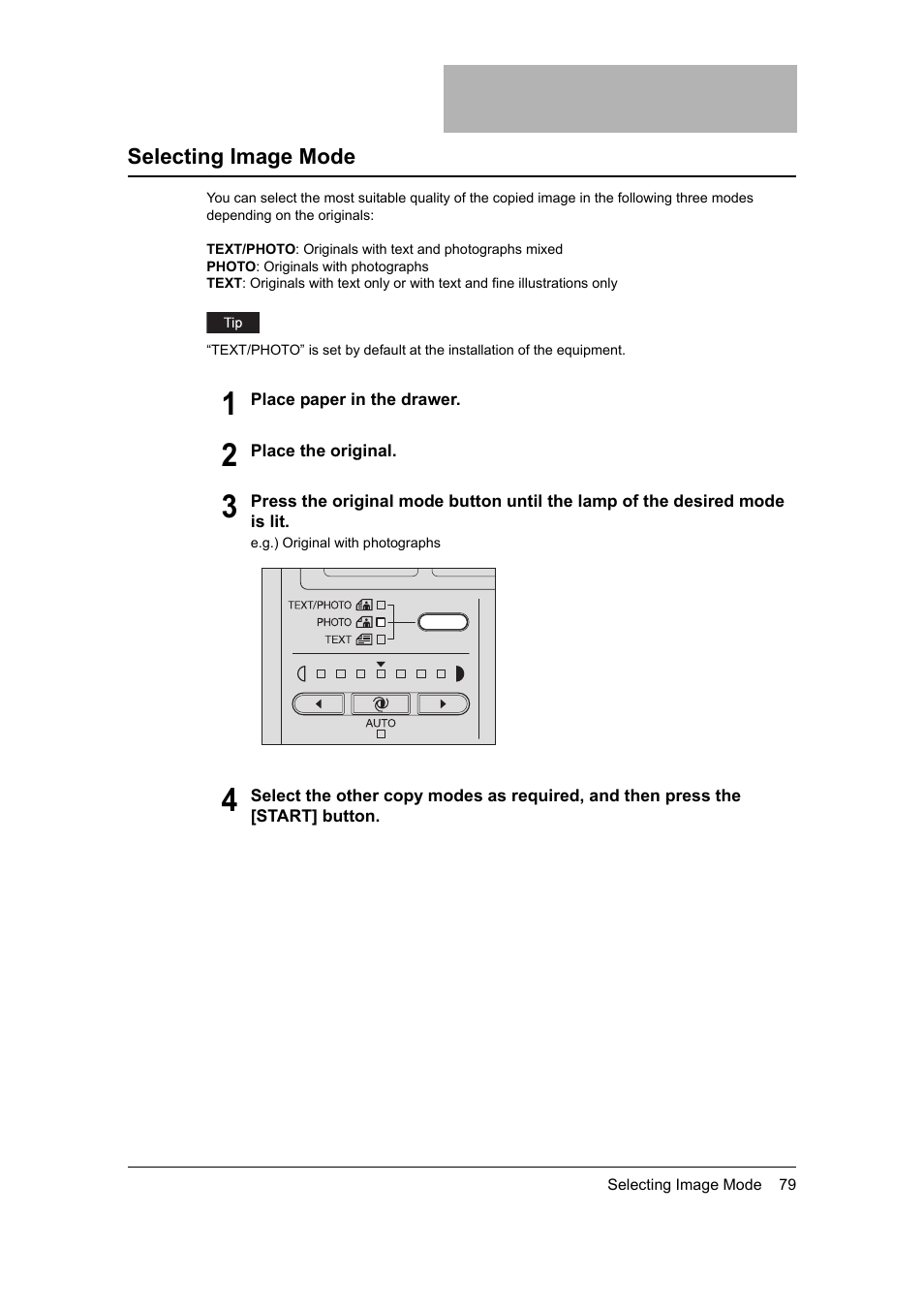 Selecting image mode, P.79 “selecting image mode | Toshiba 165 User Manual | Page 81 / 224