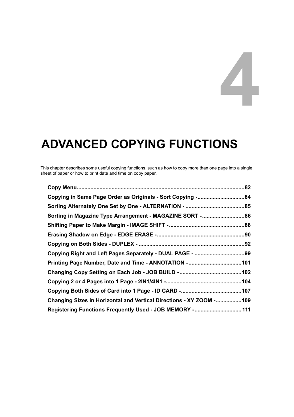 Advanced copying functions, Chapter 4, P.81 “advanced copying functions | Toshiba 165 User Manual | Page 83 / 224