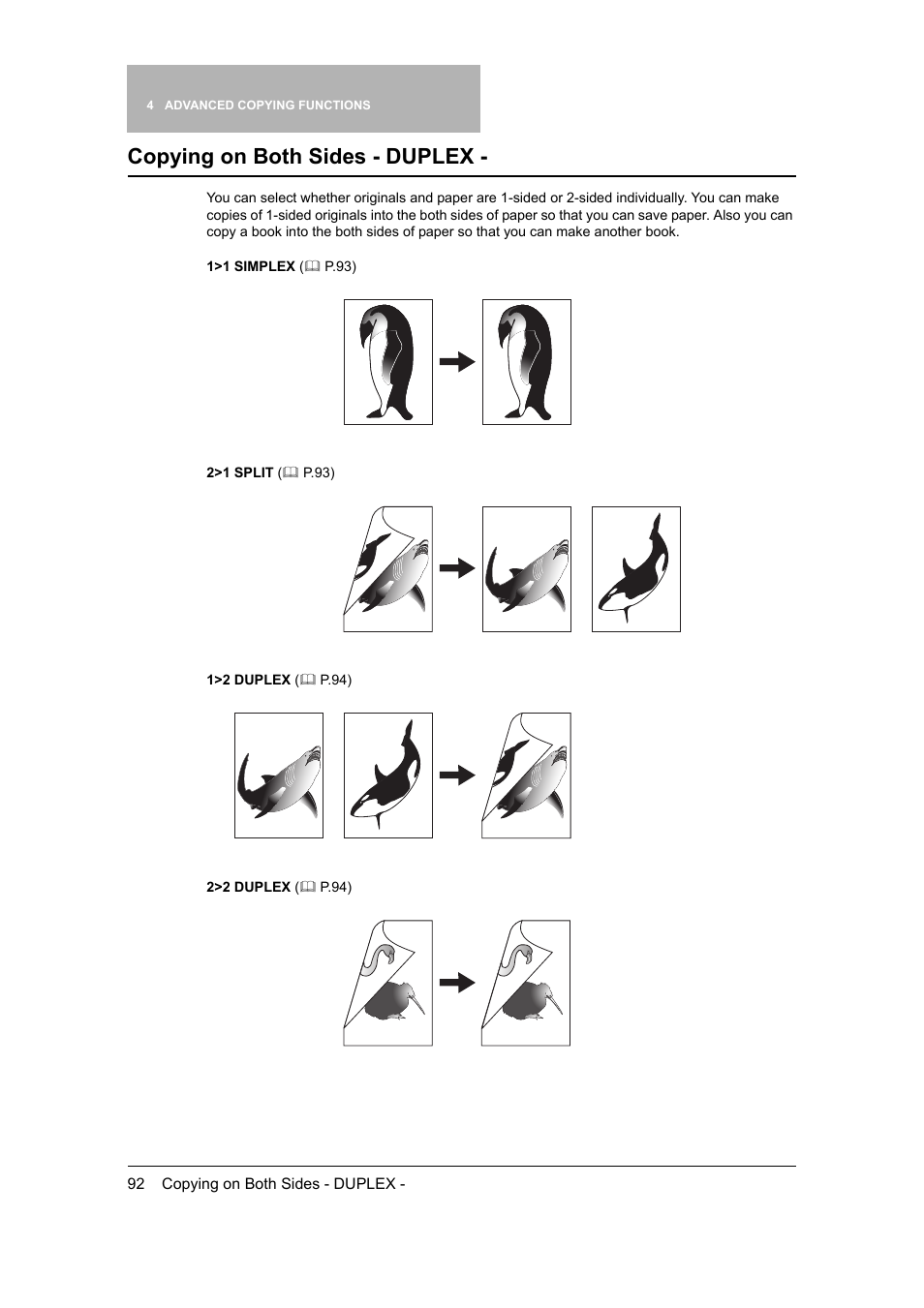 Copying on both sides - duplex, P.92) | Toshiba 165 User Manual | Page 94 / 224