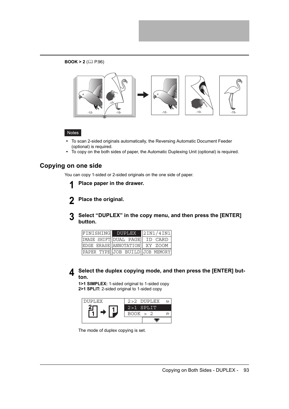 Copying on one side, P.93) | Toshiba 165 User Manual | Page 95 / 224