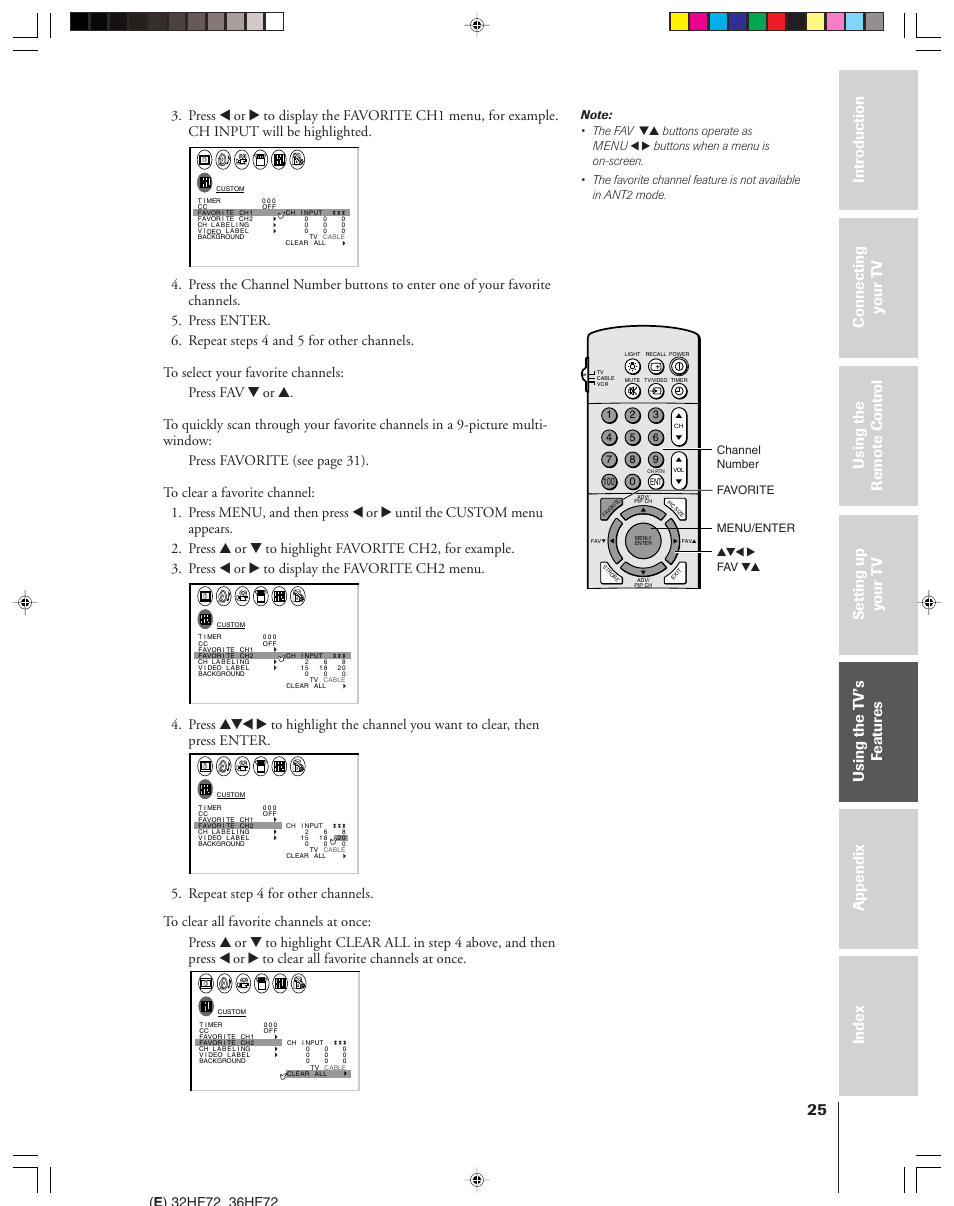 Toshiba 32HF72 User Manual | Page 25 / 55