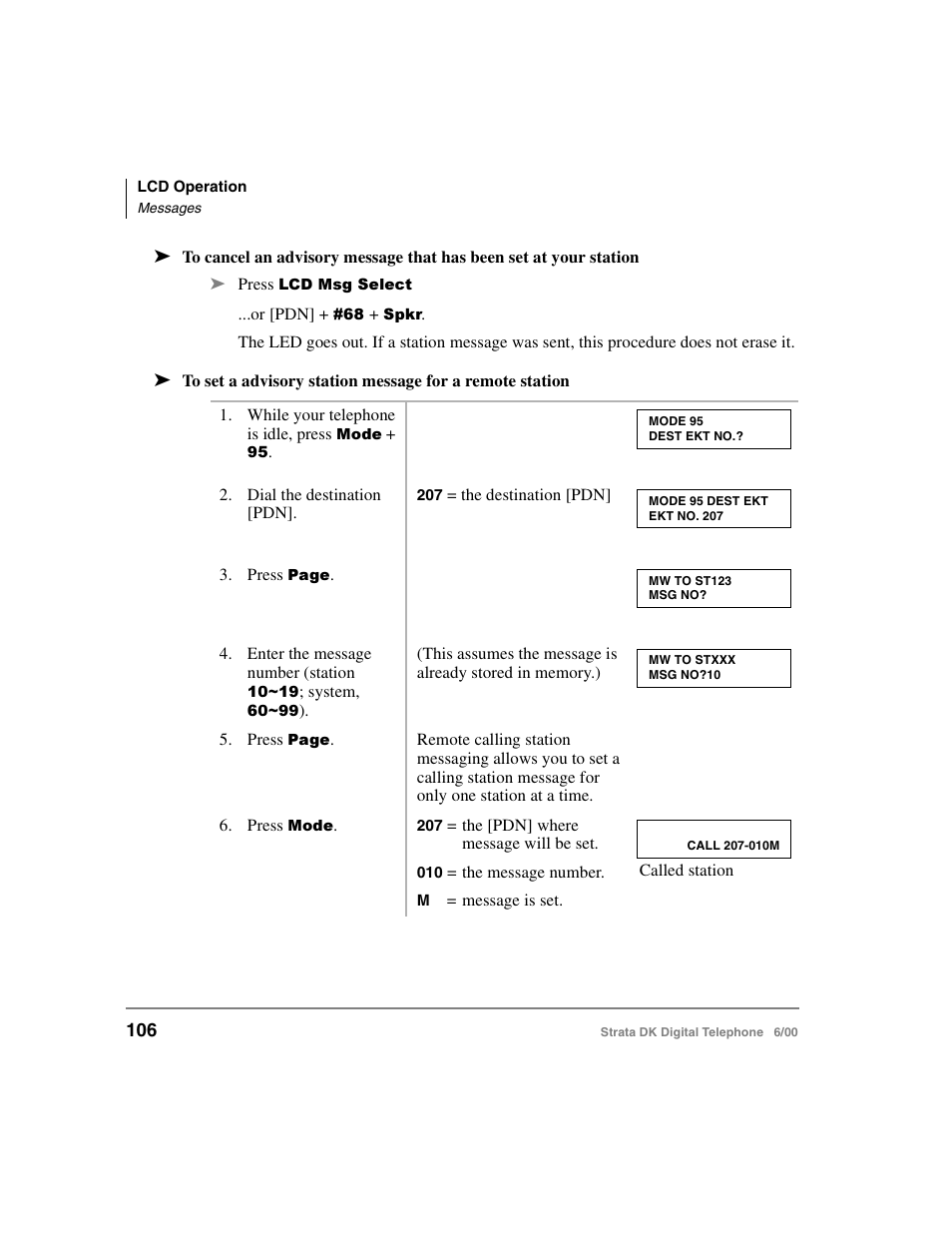 To set a advisory station | Toshiba Strata DK 2000-series User Manual | Page 118 / 164