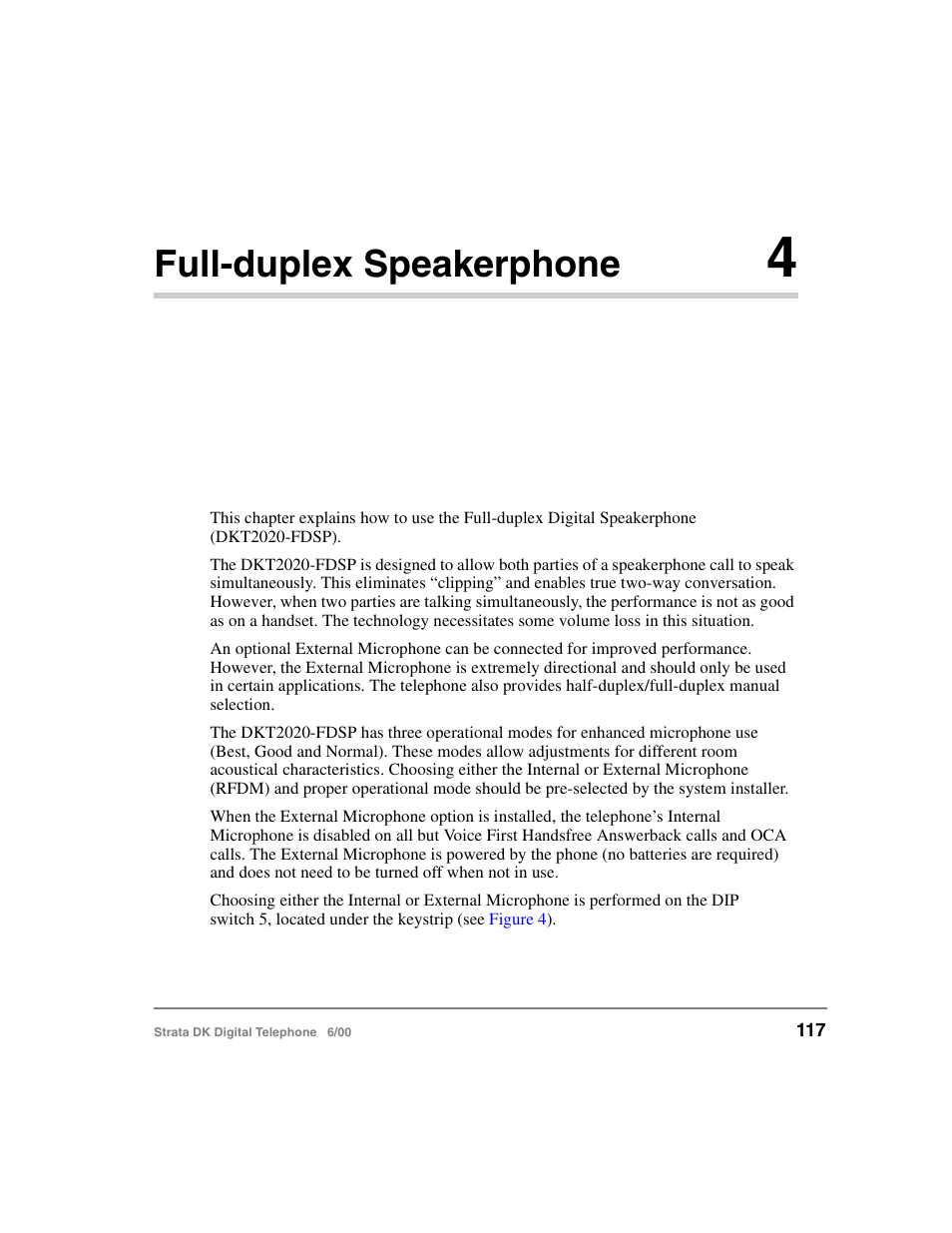 Chapter 4 - full-duplex speakerphone, Chapter 4 – full duplex speakerphone, Chapter 4 – full-duplex speakerphone | Full-duplex speakerphone | Toshiba Strata DK 2000-series User Manual | Page 129 / 164