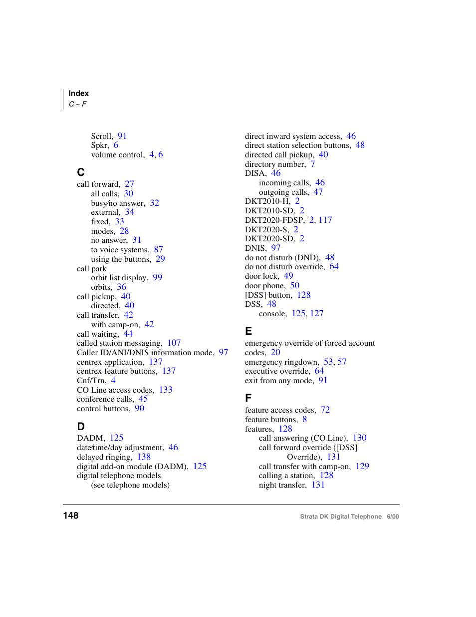Toshiba Strata DK 2000-series User Manual | Page 160 / 164