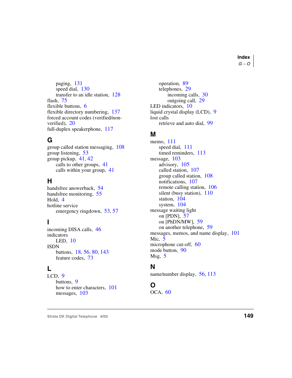 Toshiba Strata DK 2000-series User Manual | Page 161 / 164
