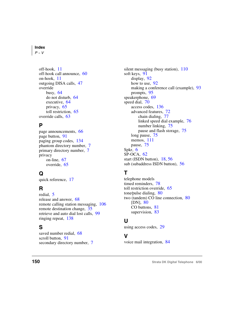 Toshiba Strata DK 2000-series User Manual | Page 162 / 164