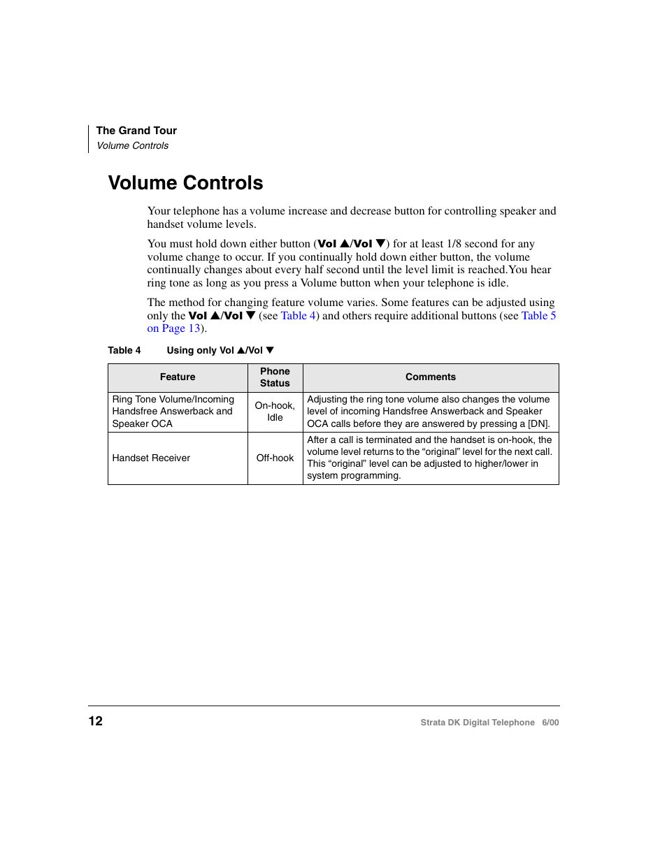 Volume controls | Toshiba Strata DK 2000-series User Manual | Page 24 / 164