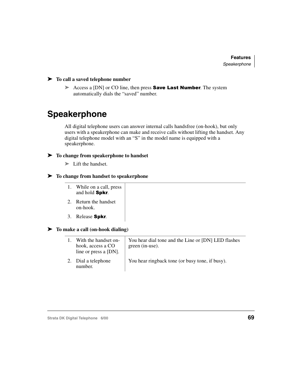 Speakerphone | Toshiba Strata DK 2000-series User Manual | Page 81 / 164
