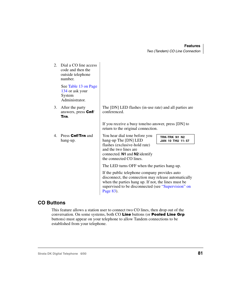 Co buttons | Toshiba Strata DK 2000-series User Manual | Page 93 / 164