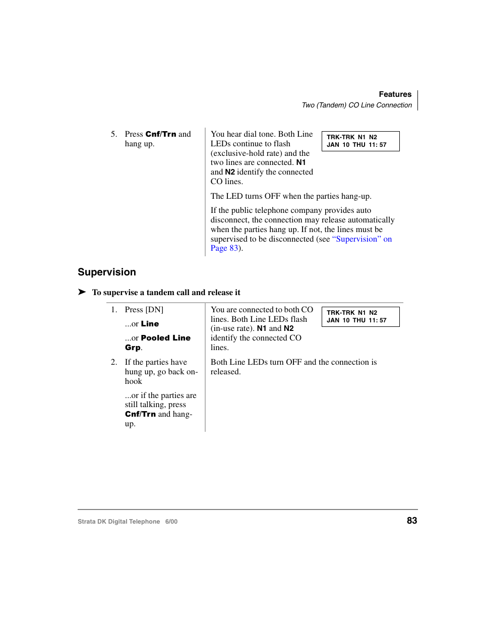 Supervision, Supervision” on | Toshiba Strata DK 2000-series User Manual | Page 95 / 164
