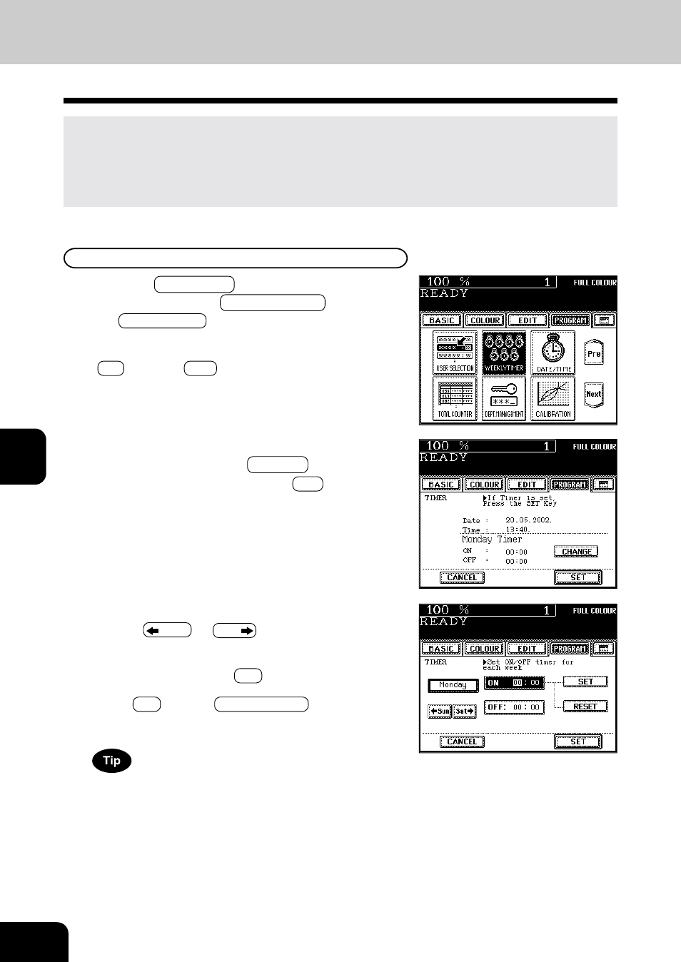 Weekly timer | Toshiba E-STUDIO 210C User Manual | Page 110 / 196