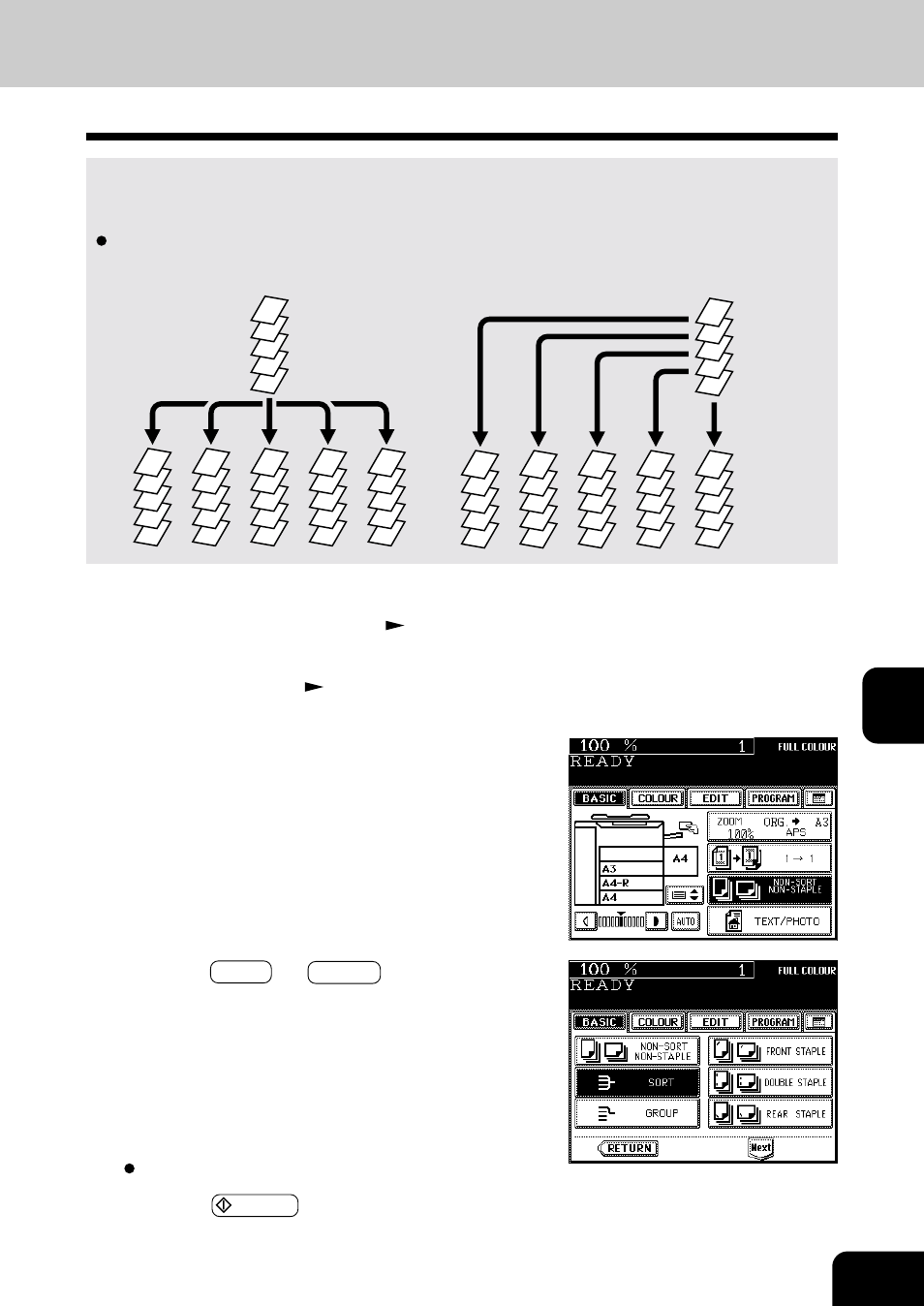 Sort/group copying | Toshiba E-STUDIO 210C User Manual | Page 127 / 196