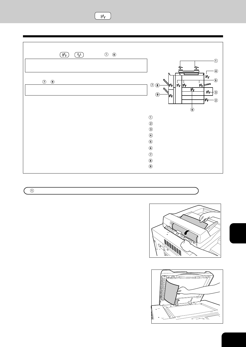 Clear paper symbol, Reversing automatic document feeder (optional) | Toshiba E-STUDIO 210C User Manual | Page 151 / 196