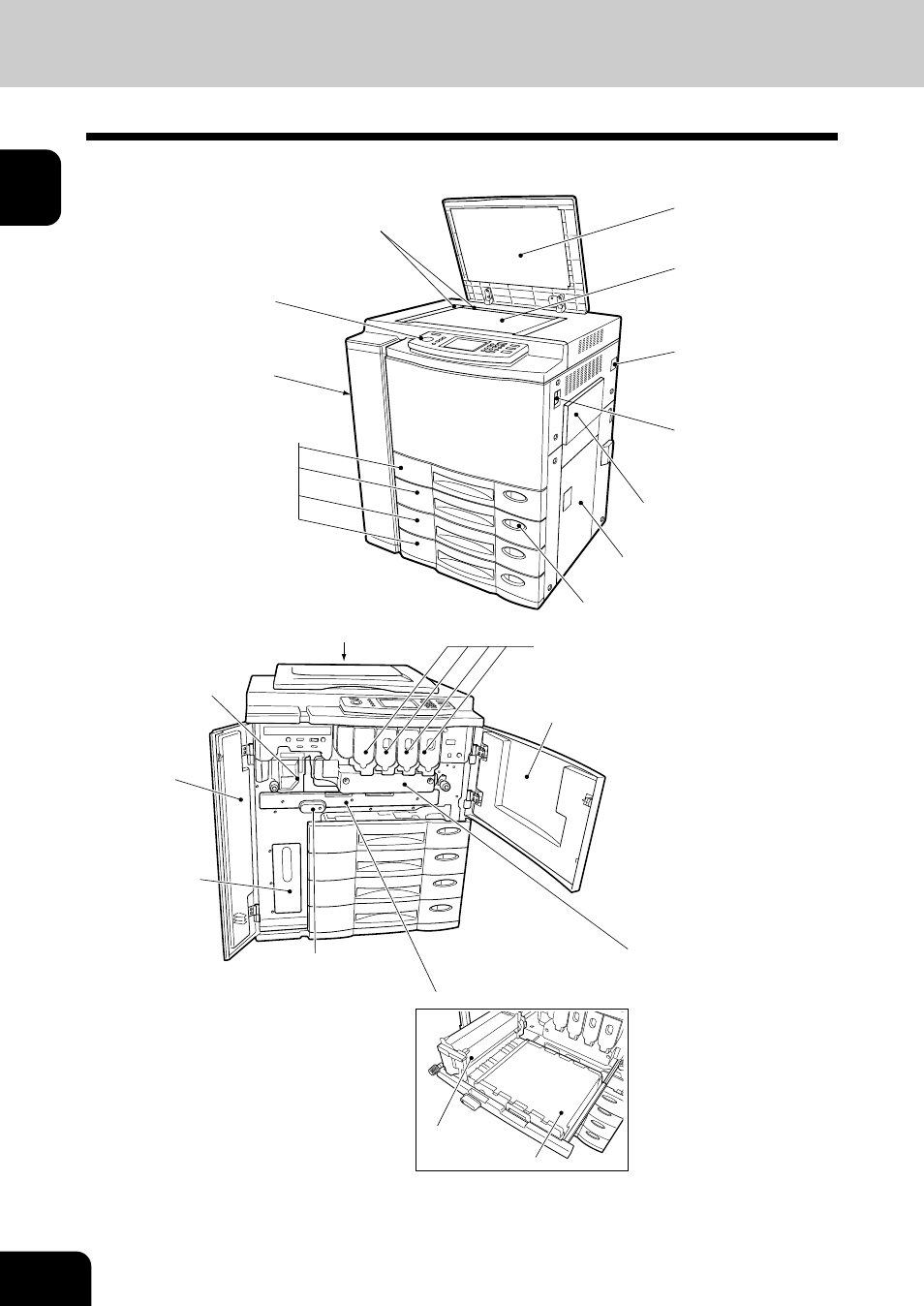 Main components | Toshiba E-STUDIO 210C User Manual | Page 16 / 196