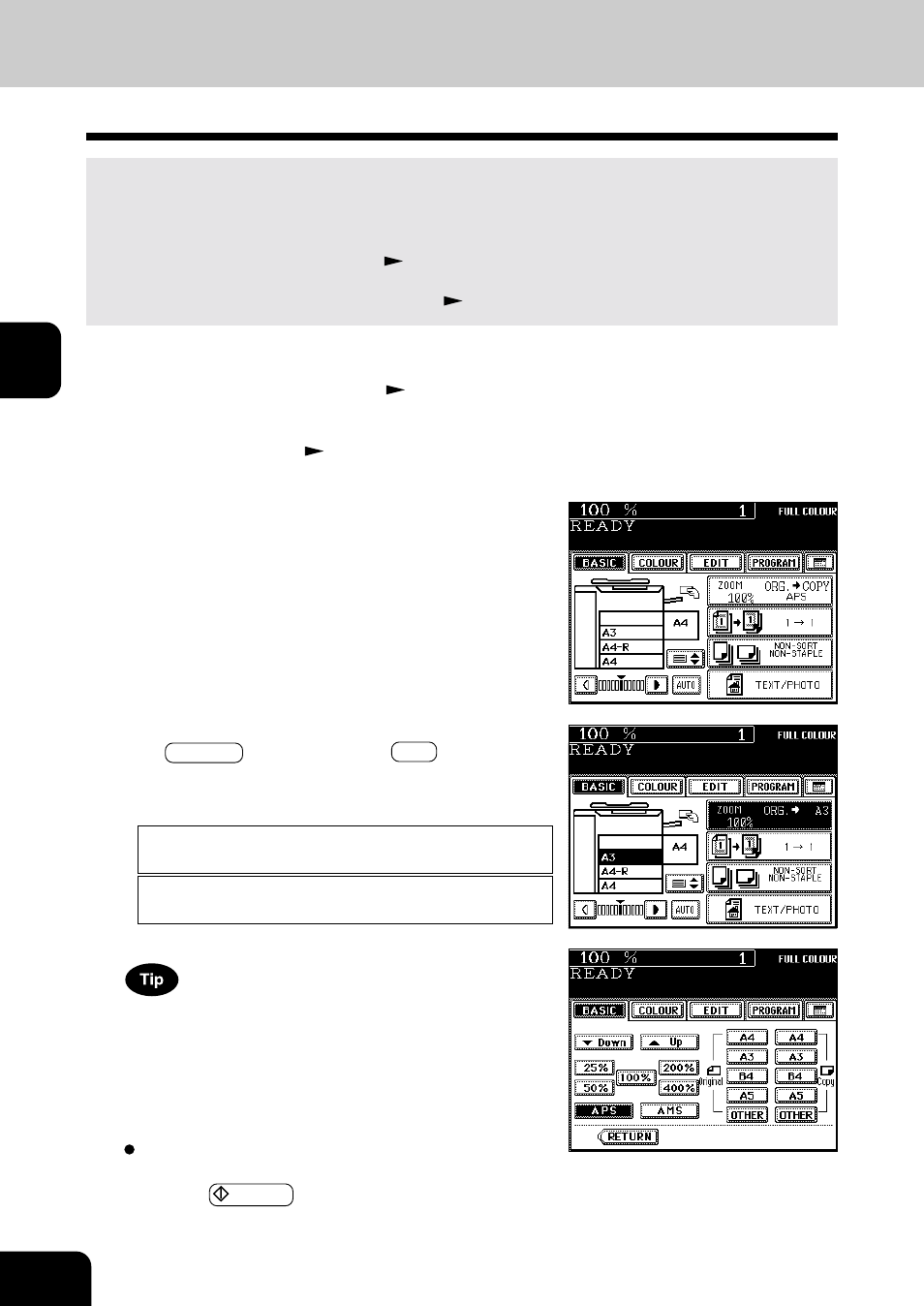 Paper selection, Automatic paper selection (aps) | Toshiba E-STUDIO 210C User Manual | Page 46 / 196